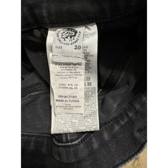 Diesel D-istort Skinny 30x28 Stretch Black Dark Gray Jeans 069RL - Picture 10 of 14